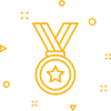 icône_médaille ECOVADIS de couleur jaune